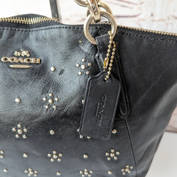 Coach Kelsey Leather Satchel with Crossbody strap Decorative Gold Grommets - Picture 14 of 16